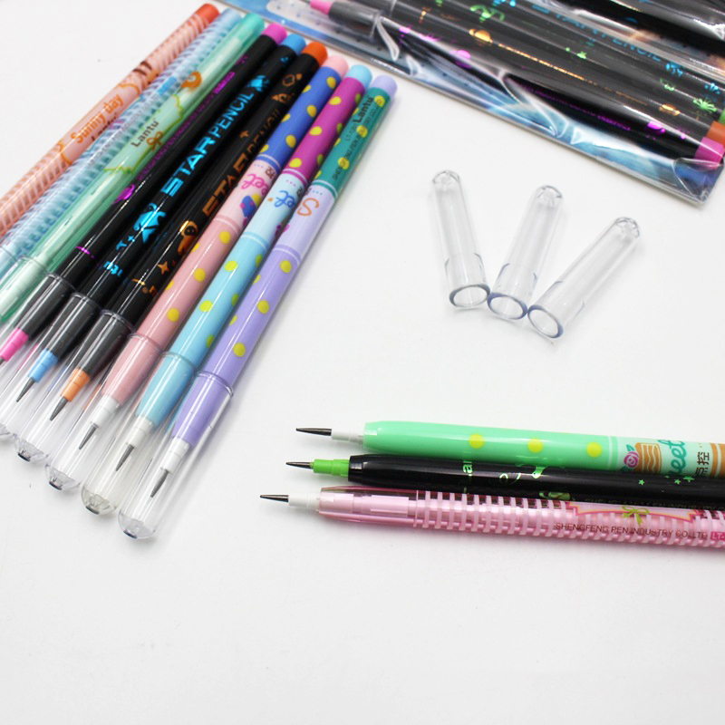 Kawaii Mechanical Pencils Set - Cute Cartoon Automatic Non-Sharpening Pens for School  Office