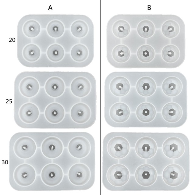 Resin Beads Molds with Hole Silicone Bead Epoxy Molds for Cabochon