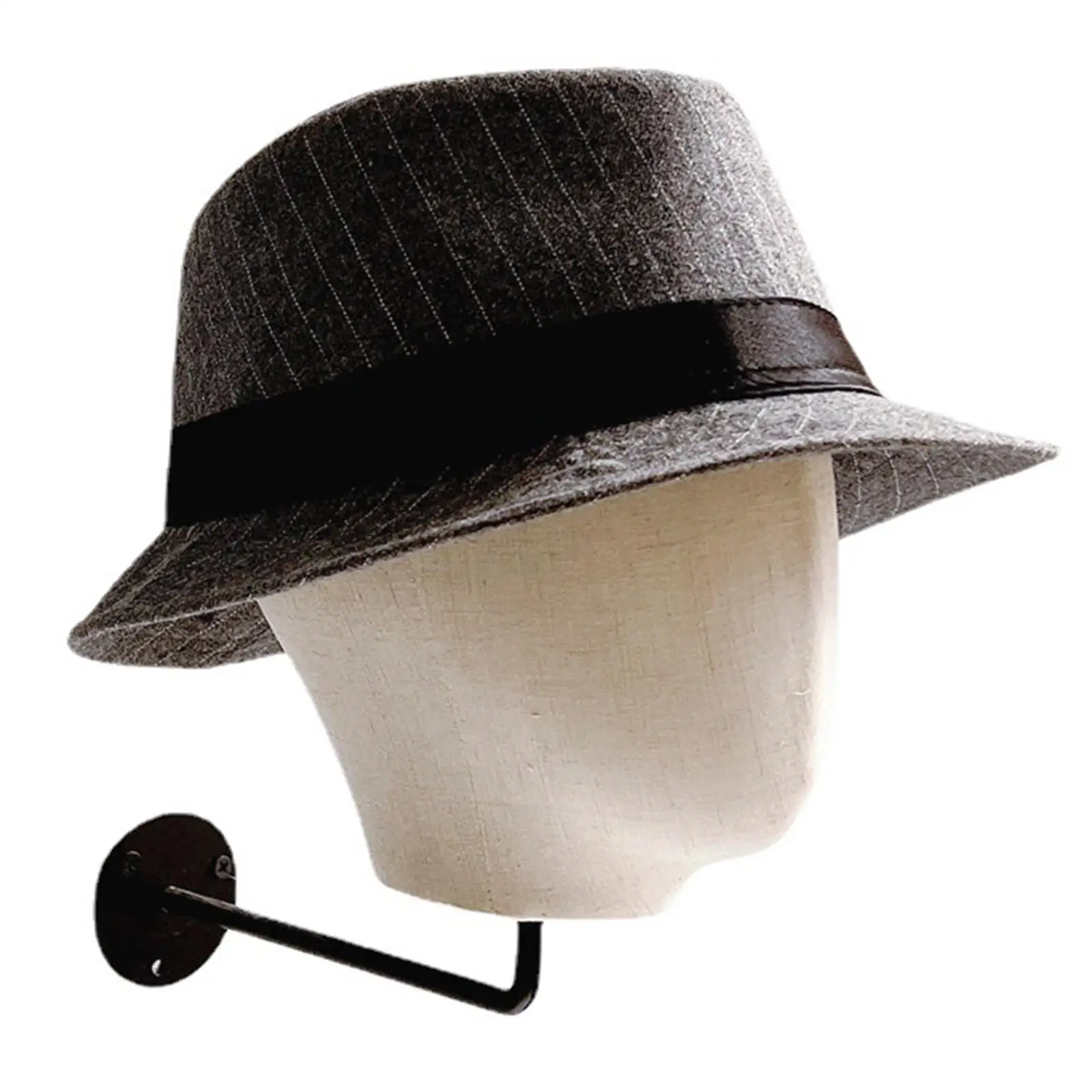 Wall Mounted Manikin head Detachable W/ Support Rack Hat Cap Hanger Display Rack