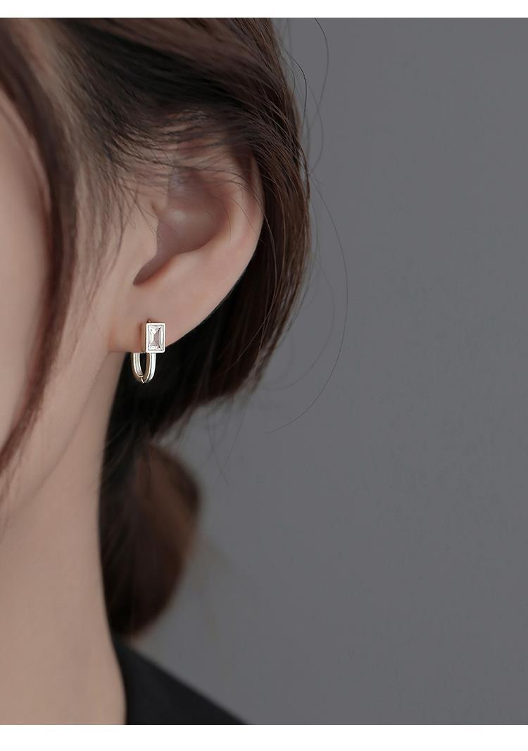Reeti Sterling Silber Ohrringe quadratische Ohrringe für Frauen Geschenk Ohrringe Modeschmuck koreanische Ohrringe – Detail 5