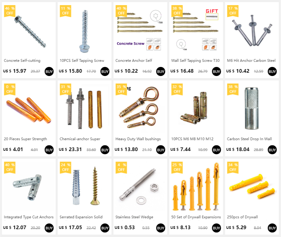 âncora assistida pegs prendedor beton âncora de