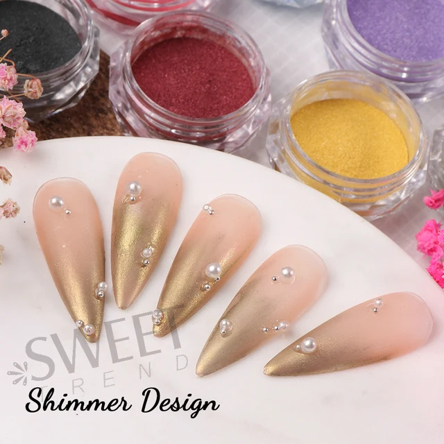 Silver Gold Chrome Mirror Nails Glitter Powder Metallic Rubbing