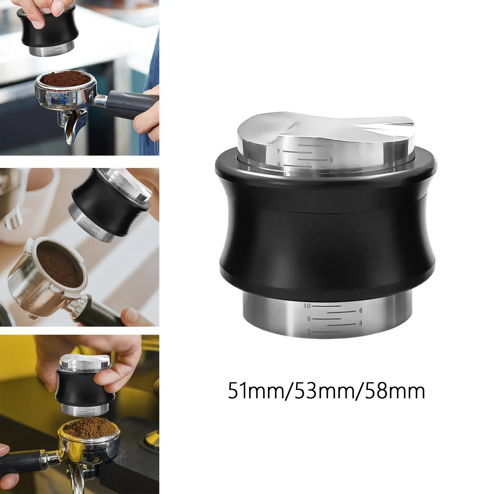 Coffee Distributor and Tamper Double Sided Professional Espresso Hand Tampers Espresso Distributor for Bottomless Portafilter