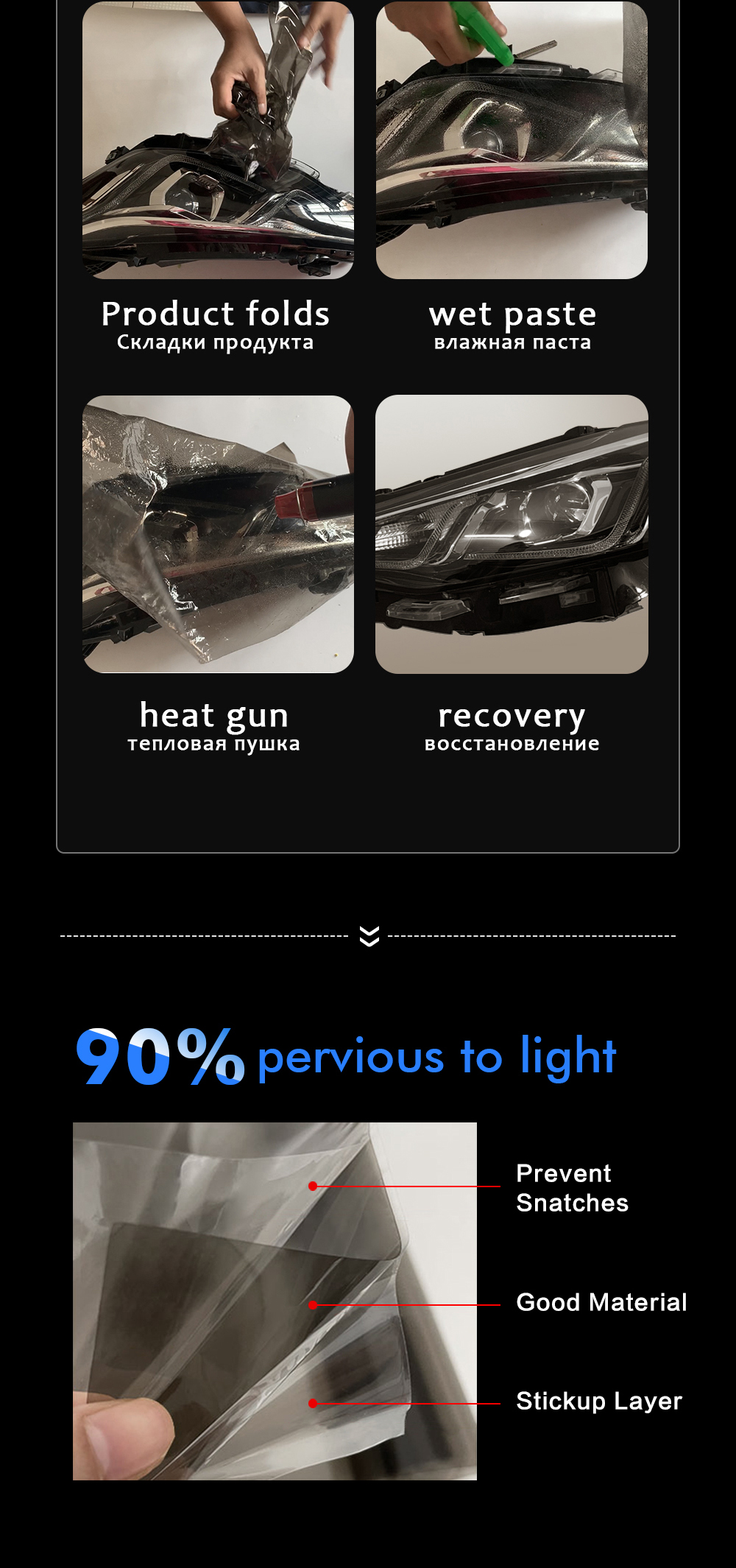 50x200cm Auto Licht Scheinwerfer Rücklicht Tönung Vinyl Wasserdicht Schützen Film Lampe Auto Aufkleber für Auto Wrap auto Aufkleber Zubehör – Detail 6