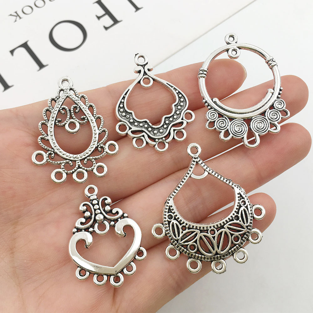 20PCS Retro Ethnische Hängenden Kopf Ohrringe Stecker Für Schmuck Machen Armband Halskette Verbindung Link DIY Zubehör Liefert – Detail 12