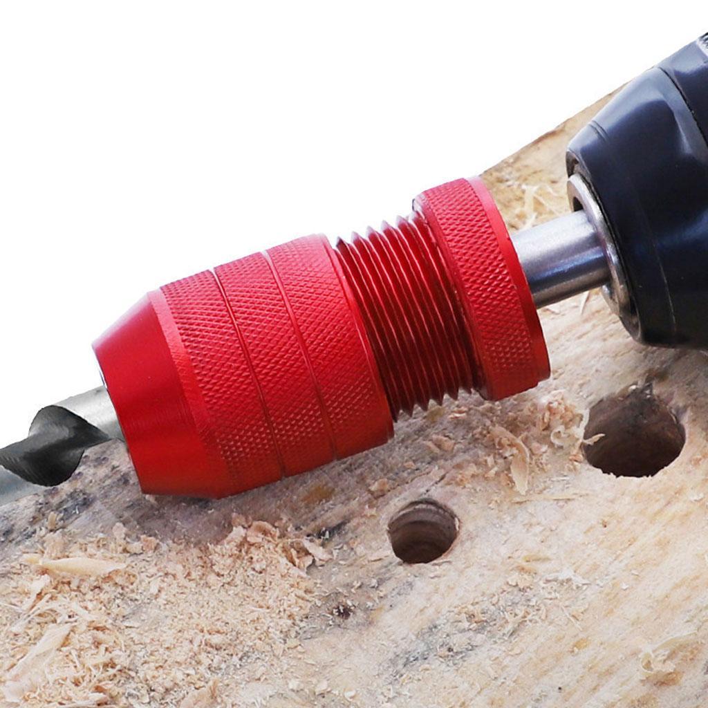 Adjustable Drill Stop Dowel Shaft Chuck Precise Control Auxiliary Tools Locator Depth Stop for 8-12.7mm Drill Bit Woodworking