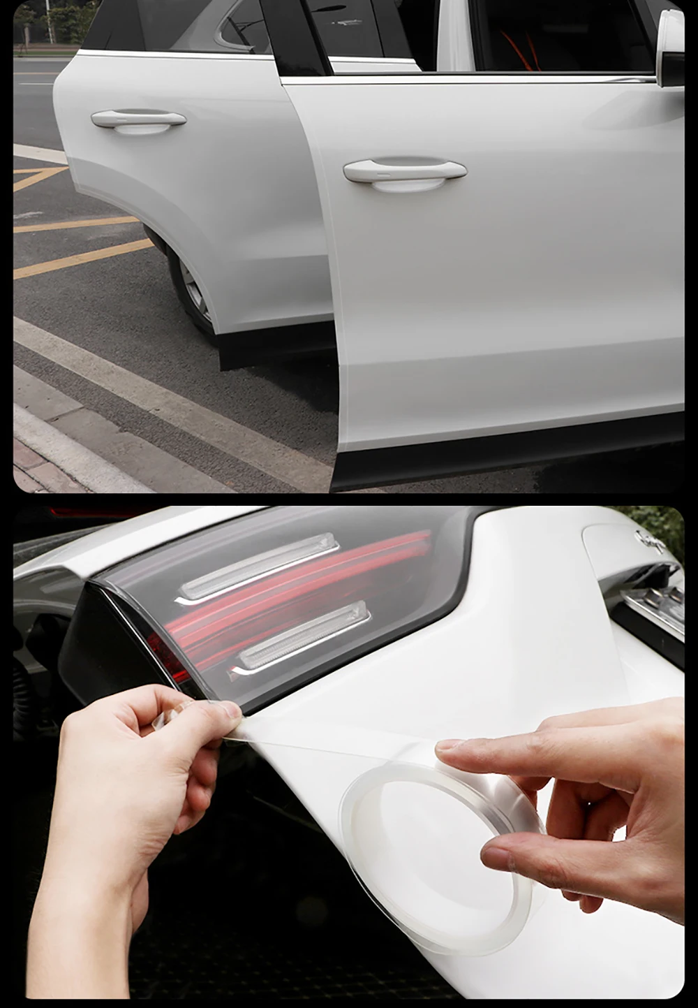 Auto Transparente Aufkleber Tür Rand Schutz Film Anti Scratch Universal Auto Tür Sill Aufkleber Film Auto Stoßstange Schwelle Schutz – Detail 7
