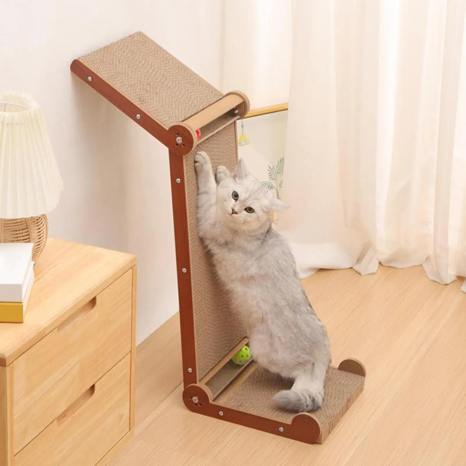 L Shaped Cat Scratching Board Climbing Toy Cat Bed Furniture Protection Cat Scratcher