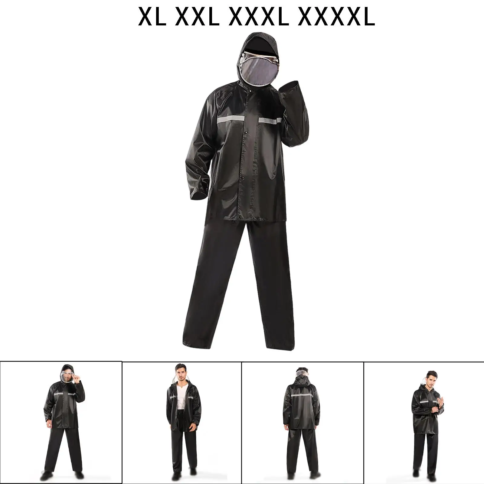Rain suits for Men Jacket and Pants Waterproof Hooded Coats for Cycling