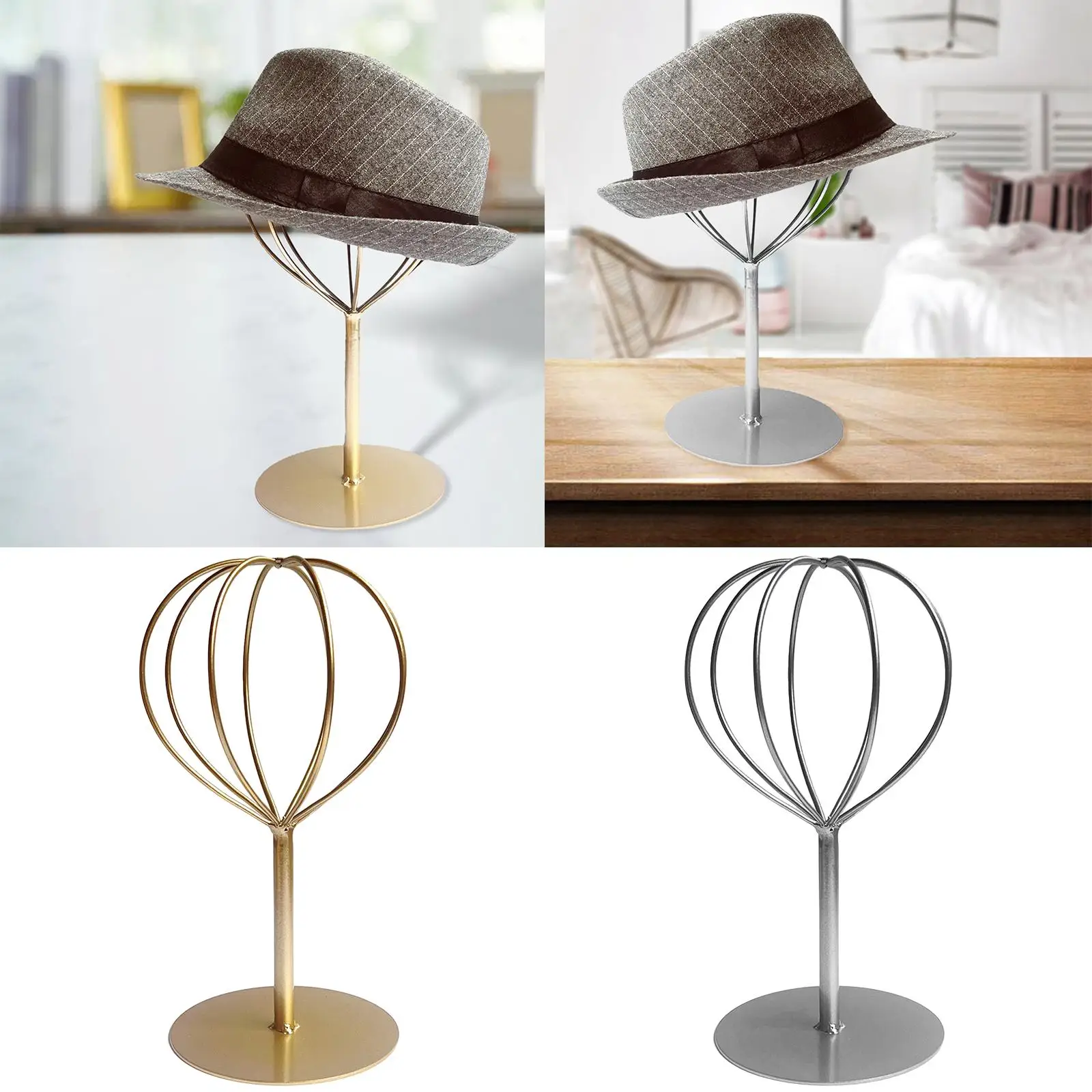 Wig Display Stand Metal Durable Hollowed Out Wig Dryer Stands for Sunhat Tabletop