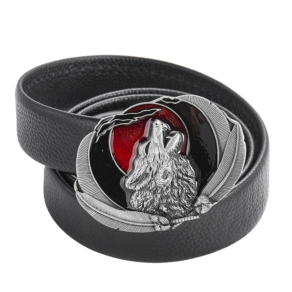 Mode Coole Wolf Kopf Growl Gürtel Schnalle Retro Western Cowboy Tiere Bund Schnalle männer Jeans Zubehör Täglichen Verschleiß Geschenk – Detail 4