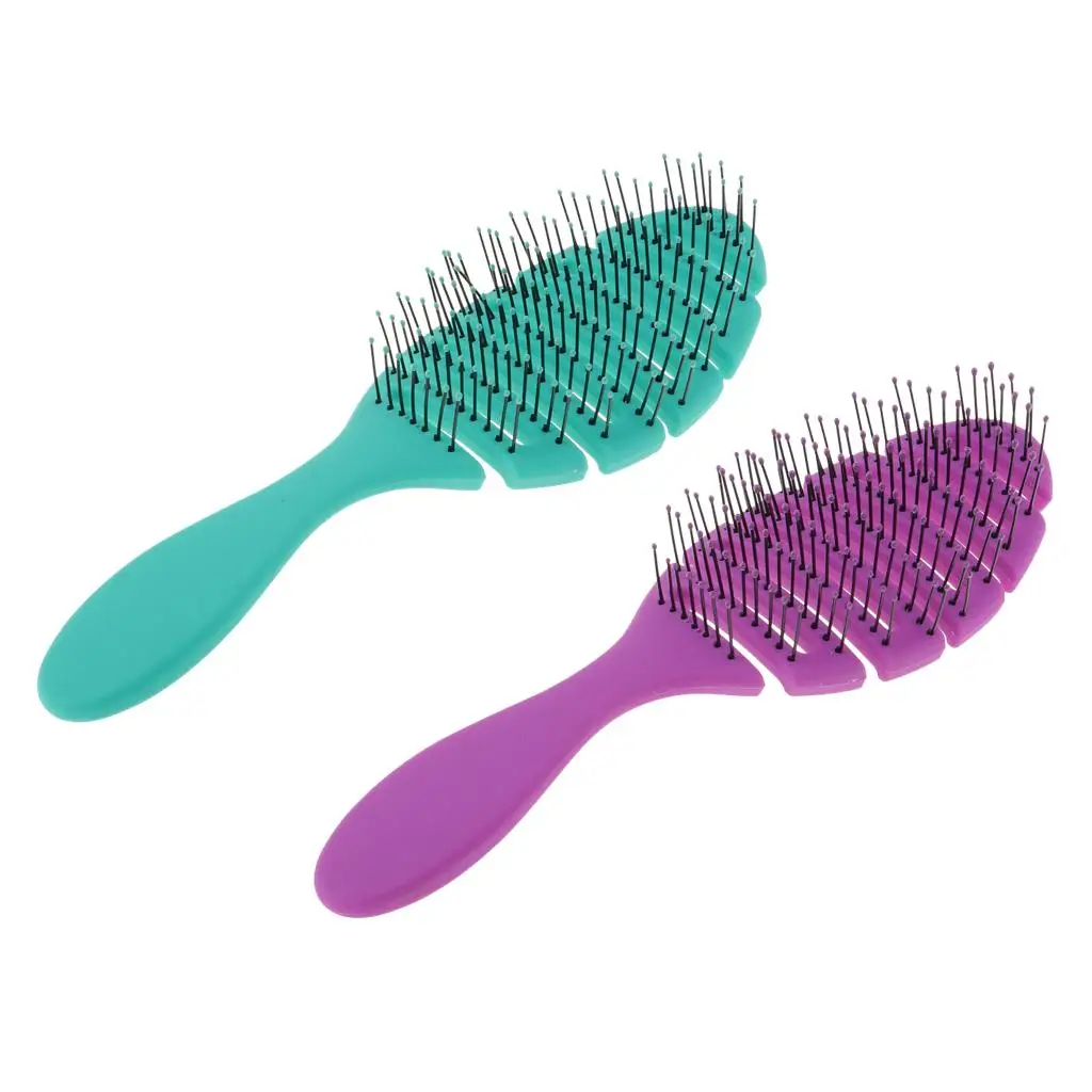 2X Anti-static Scalp Massage Hair Brush Comb for Curly Straight Hair Salon