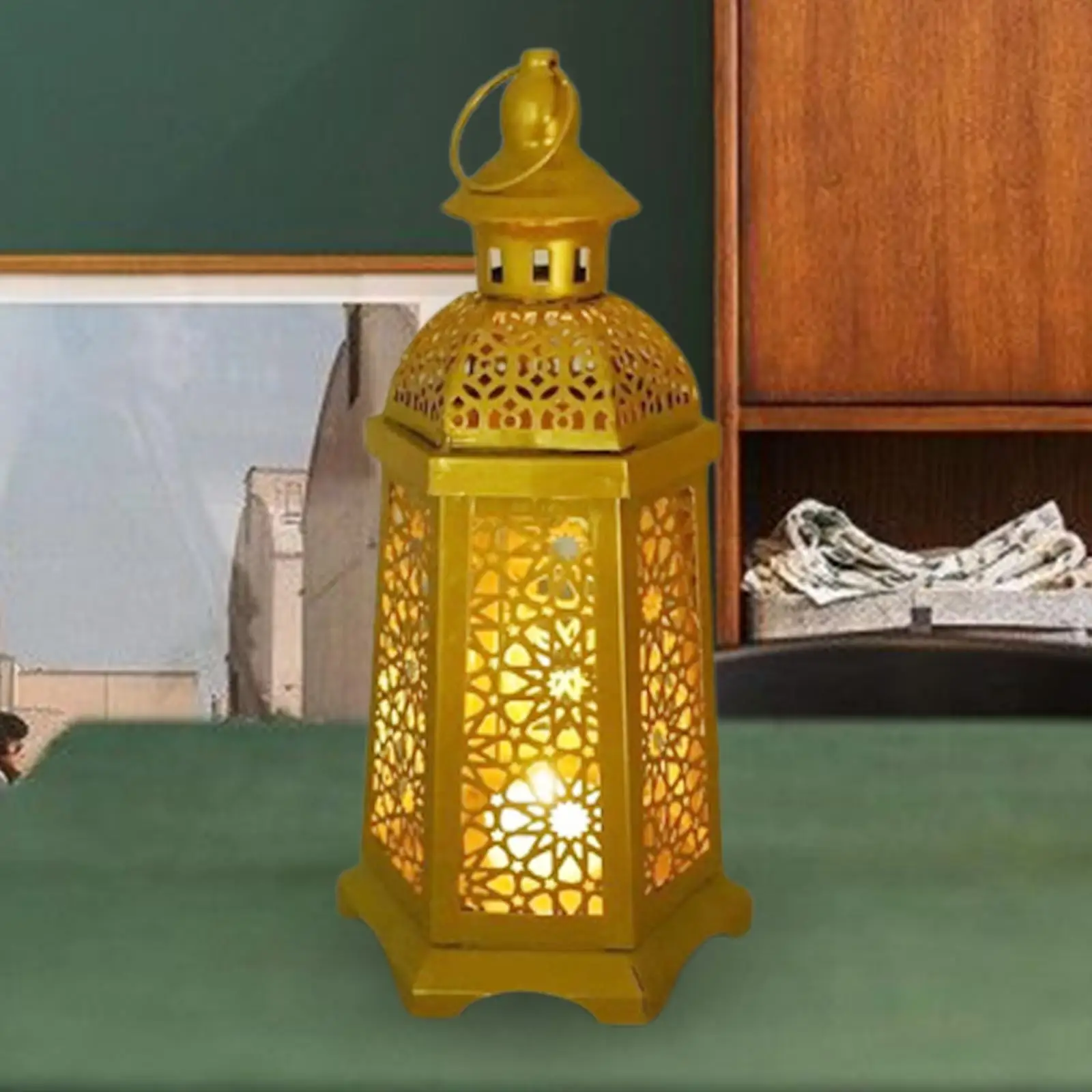 Desk Lamp Iron Lantern Lights for Wedding Party Bedroom