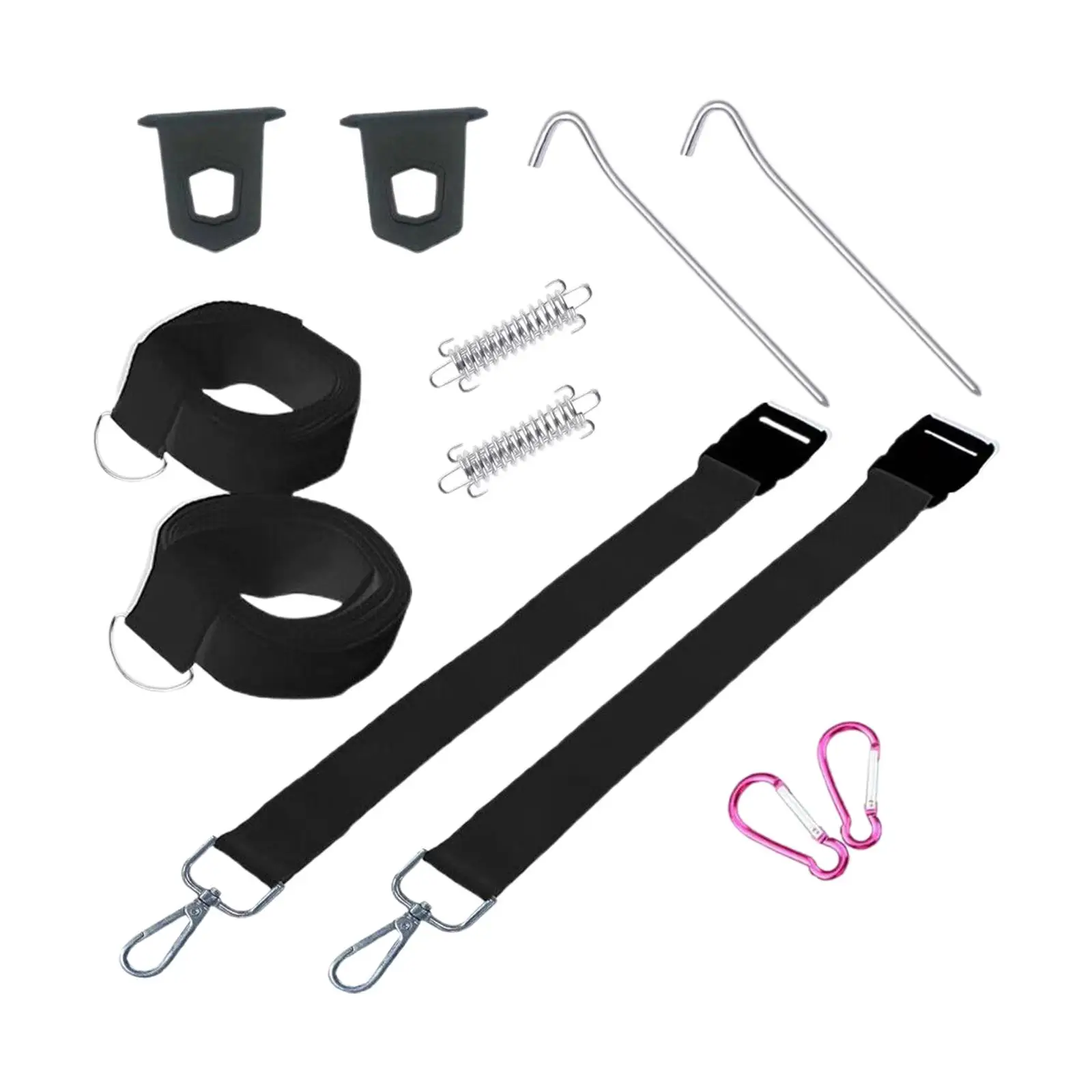 Awning Tie Down Set with Adjustable Band Universal Awning Clips for travel Camping Rail Track Tie Down Eyelet