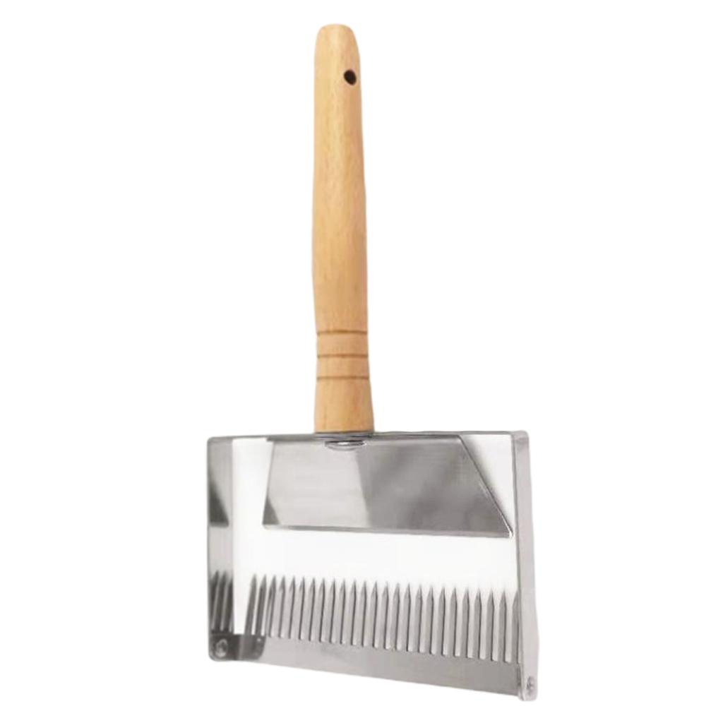 Beekeeping Tool with Stainless Steel Wooden Handle Honey Scraper