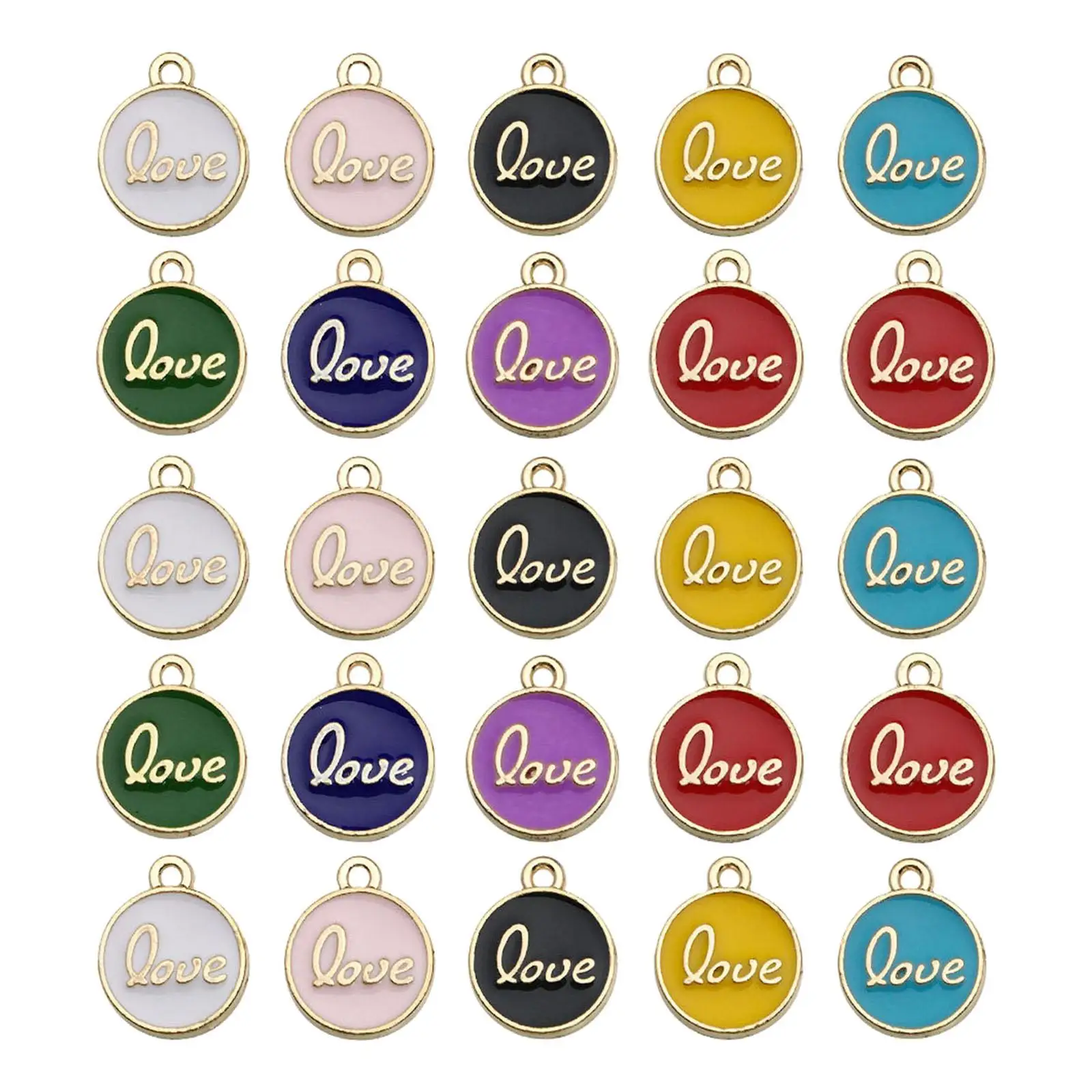 Love Charm Pendants Manufacture of Colorful Jewelry Supplies