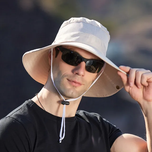  n/a Sombreros de pescador para hombre, estilo Bob de verano,  Panamá, para pesca al aire libre, sombrero de ala ancha, gorra de  protección solar para caza de algodón masculino (color A