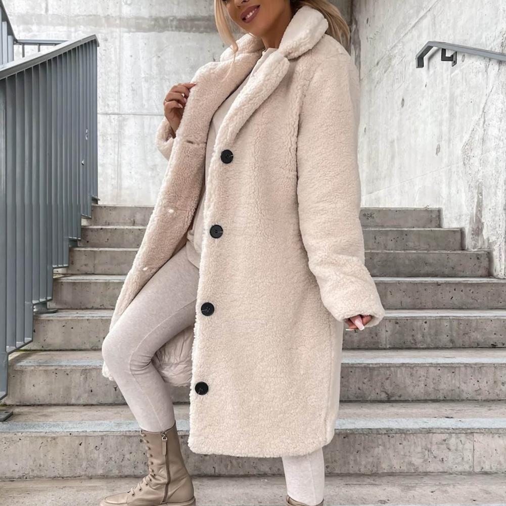 outono inverno feminino trench coat de pelúcia engrossar casaco de lã flanela longa jaqueta outwear