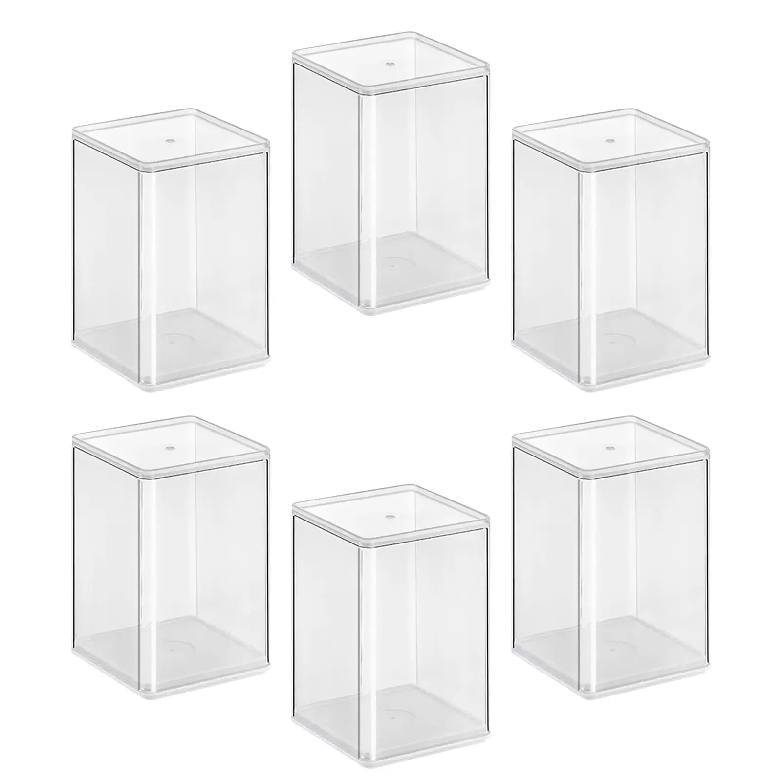 6 Pieces Clear Showcase Decoration Multipurpose Dustproof Storage Organizer for Doll Collectibles Model Action Figures Bedroom