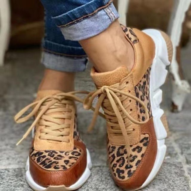 Fashion women's leopard wedge shoes