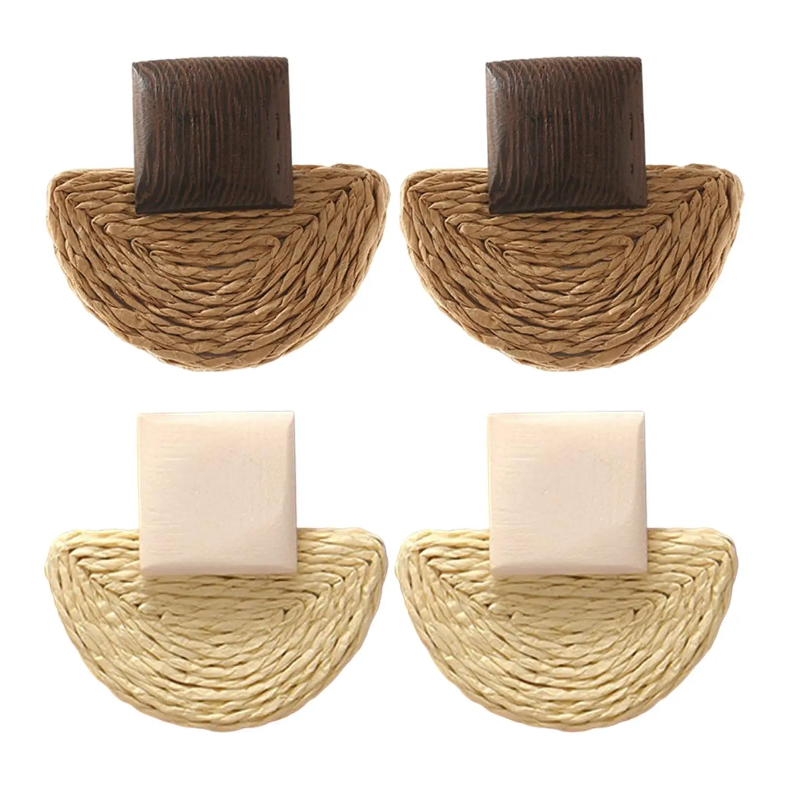 Rattan Dangle Earrings, Boho Vintage Braid Lightweight Gifts Handmade Jewelry Hoop Earrings, for  Holidays Beach  Mother