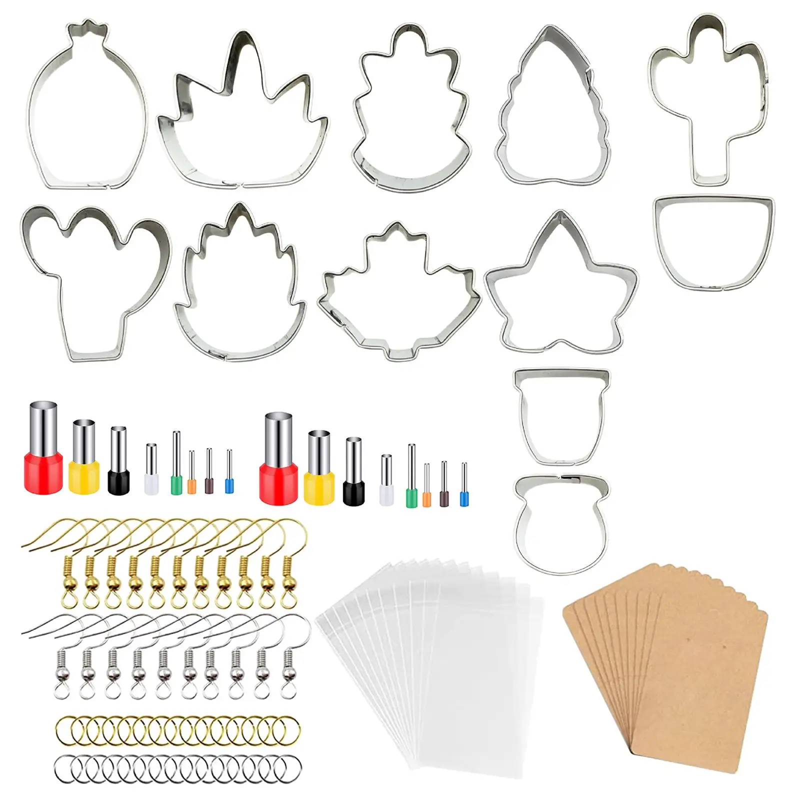 Polymer Clay Cutters Set Jump Rings Stainless Steel Earring Accessories for Jewelry Making Baking Pastry Dessert Cake