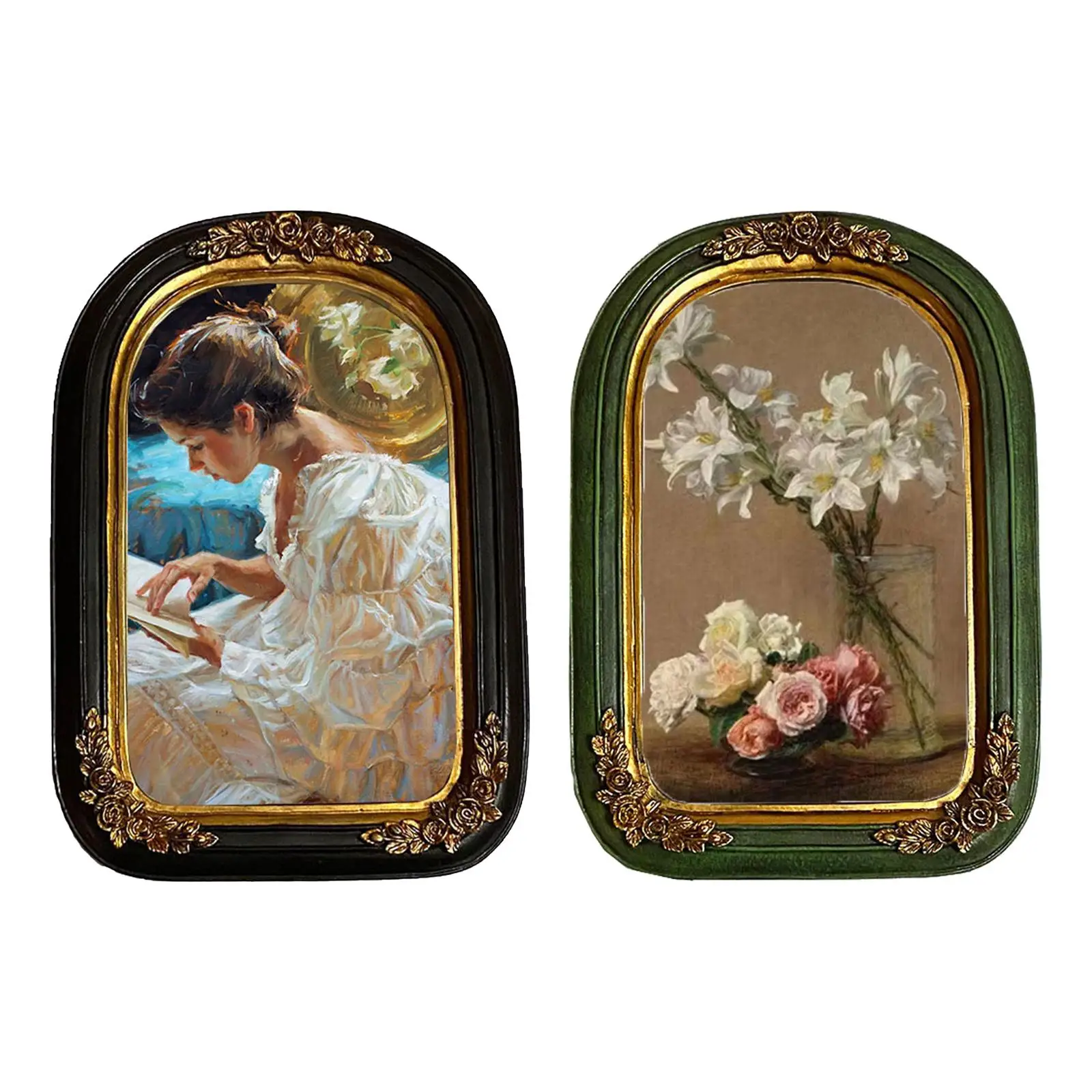 Retro Polyresin Picture Display Frame Wall Hanging Photo Gallery Art Home Decor Inner Frame 13Cmx20cm Decoration Easily Install