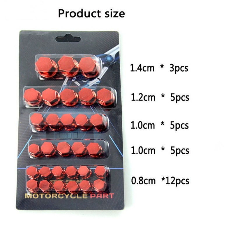 30 stücke 1,4/1,2/1/0,8 CM Motorrad Modifikation Schraube Kappe Dekoration für Motor Roller Elektrische Auto farbige Mutter Abdeckung Zubehör – Detail 4