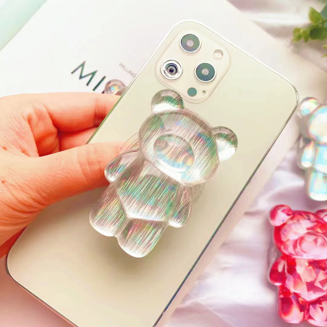 folding desktop phone stand Korea Style Mobile Phone Accessories Griptok Cute Bear Folding Finger Ring Holder for Phone Cellphone Stand Grip for Iphone 12 phone stands