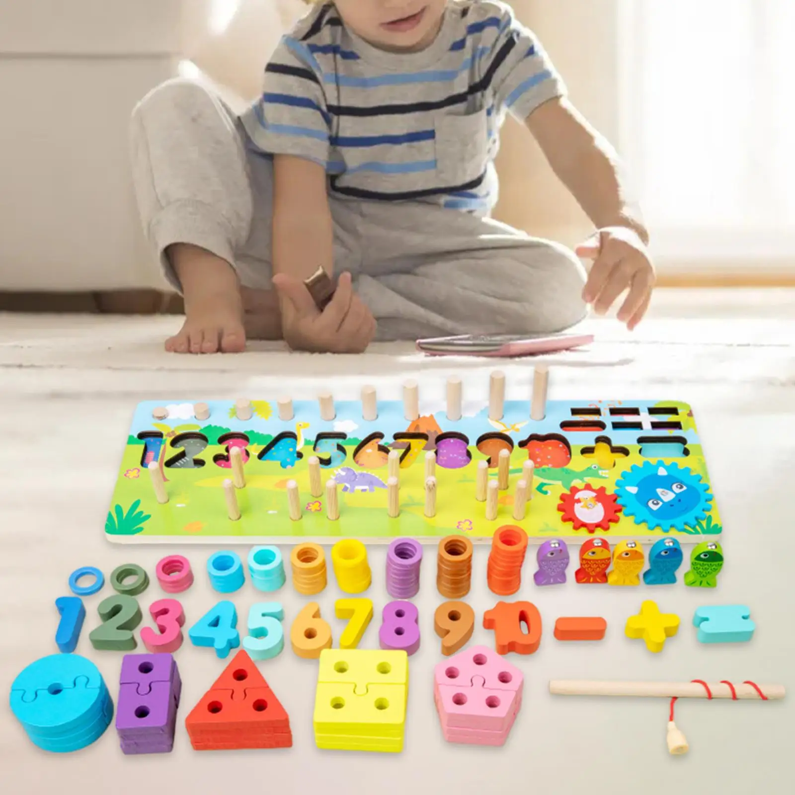 Wooden Montessori Number Board Early Educational Toys Learn Counting Montessori Toy for Girls Boys Children Kids over Three Gift