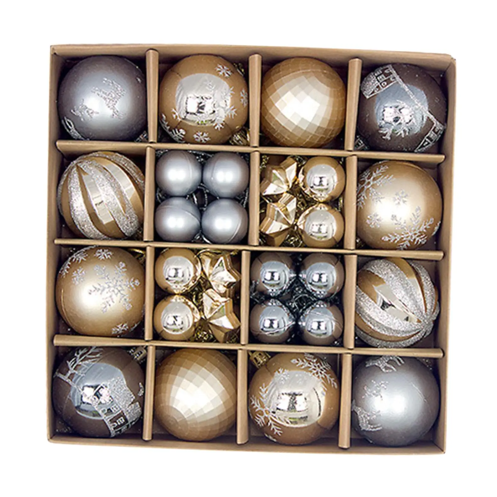 44Pcs Christmas Ball Ornaments Set DIY for Holidays New Year Party Supplies