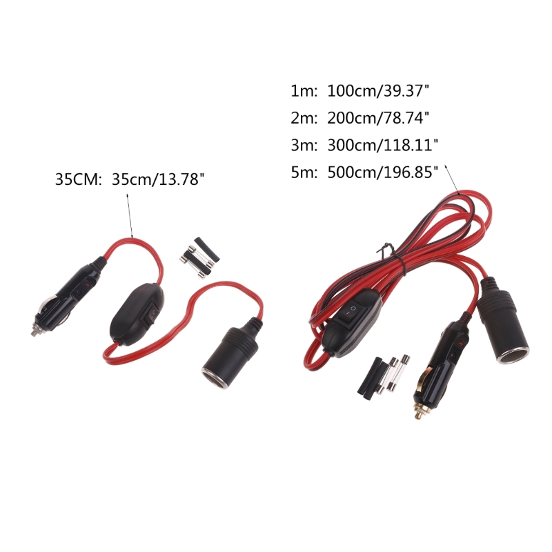 12V 24V Zigaretten anzünder Verlängerung kabel mit Schaltern Auto Zigaretten anzünder Stecker an Buchse Verlängerung kabel – Detail 9