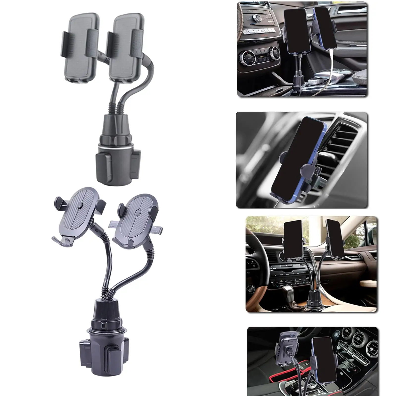 Universal Car Cup Holder Phone Mount Easily Install Long Neck Stable Cellphone Cradle for S22 S21 SUV Truck