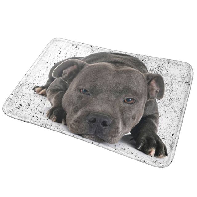 Staffordshire Bull Terrier Dog Mat Kitchen Bath Floor Doormat Outdoor Cute  Love Garage Footpad Carpet Living