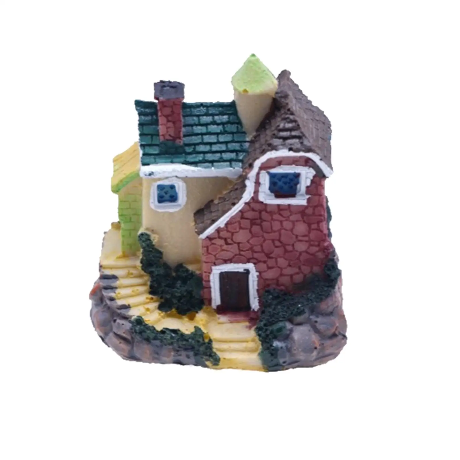 Mini Fairy Garden House Micro Landscape Miniature House Dollhouse Ornament Resin Mini Villa House for Decorations Birthday Gift