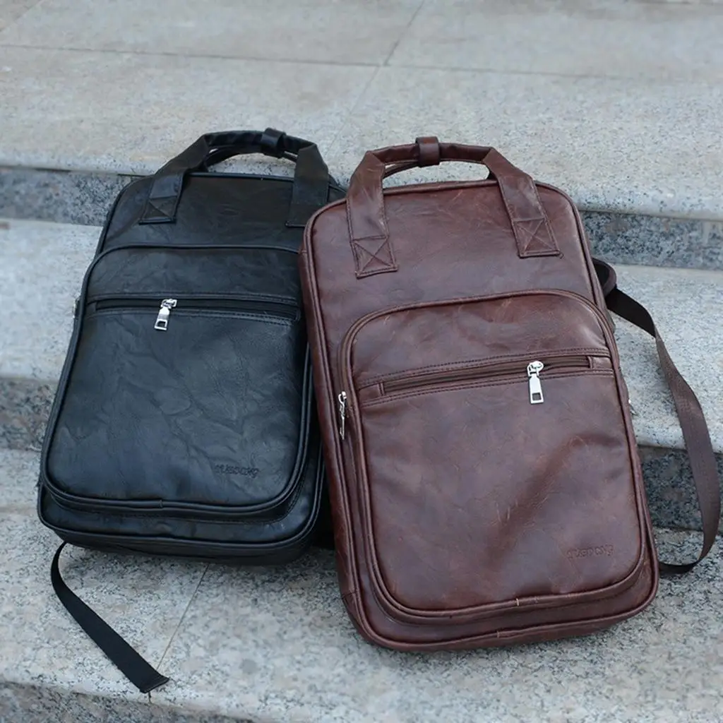 1x Fashion Leather Backpack Drum Stick Mallet Bag Soft Case Drum Parts