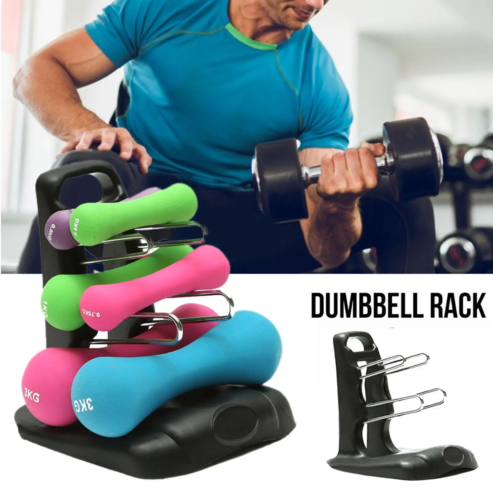 3 Tier Dumbbell Rack Stand Only Storage Rack Organizer Home Gym Exercise
