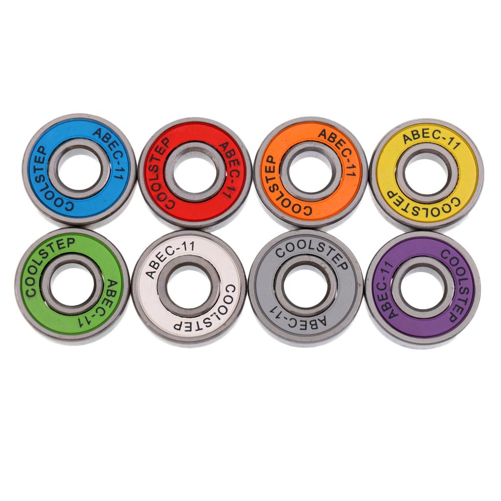 16Pcs 22mm ABEC 11 High Speed Wearproof Longboard Skateboard Scooter Inline Bearings Replacement Mixed Color Set 