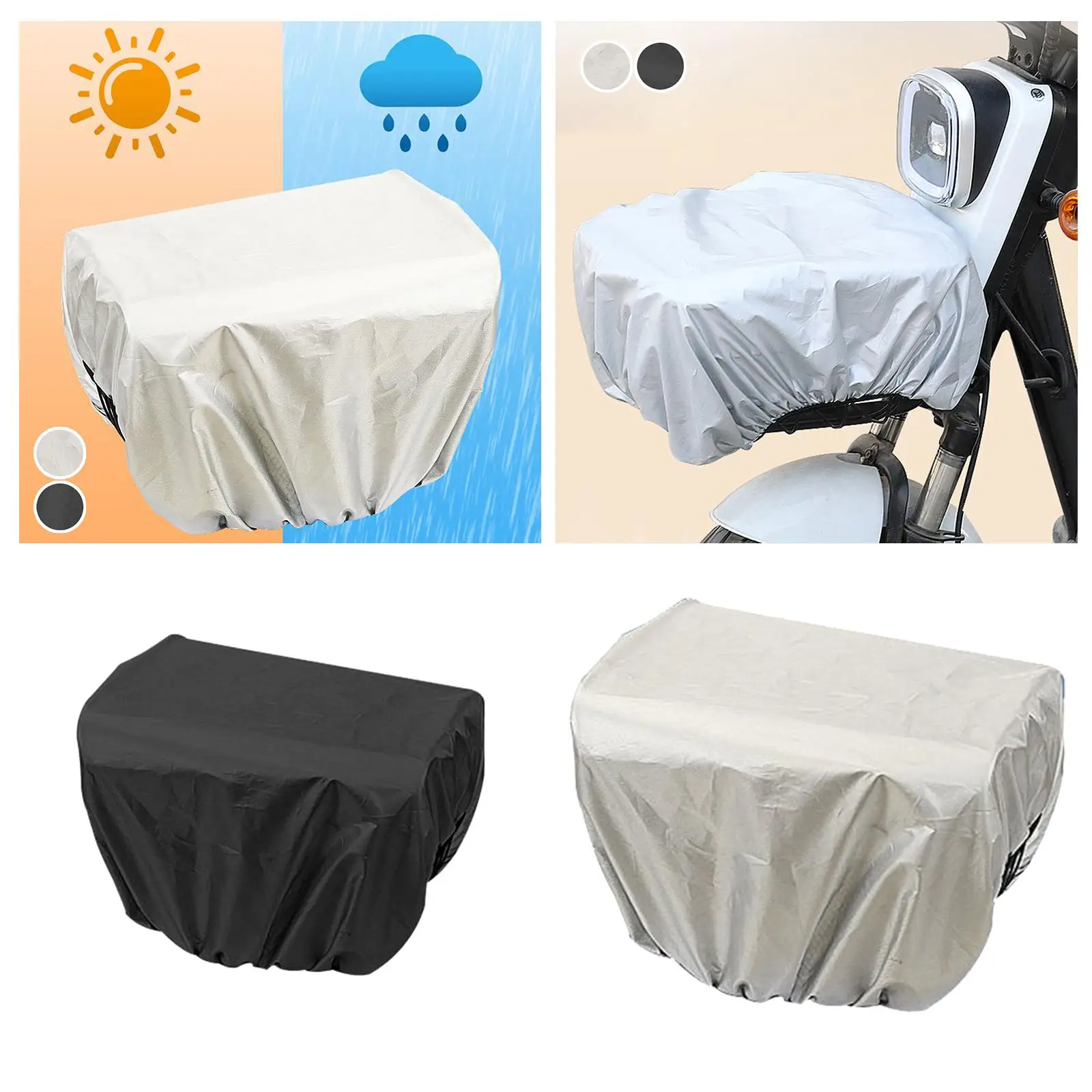 Bike Basket Protective Cover Rainproof Basket Liner Rain Cover, Universal, Black/Random, Durable, Reusable