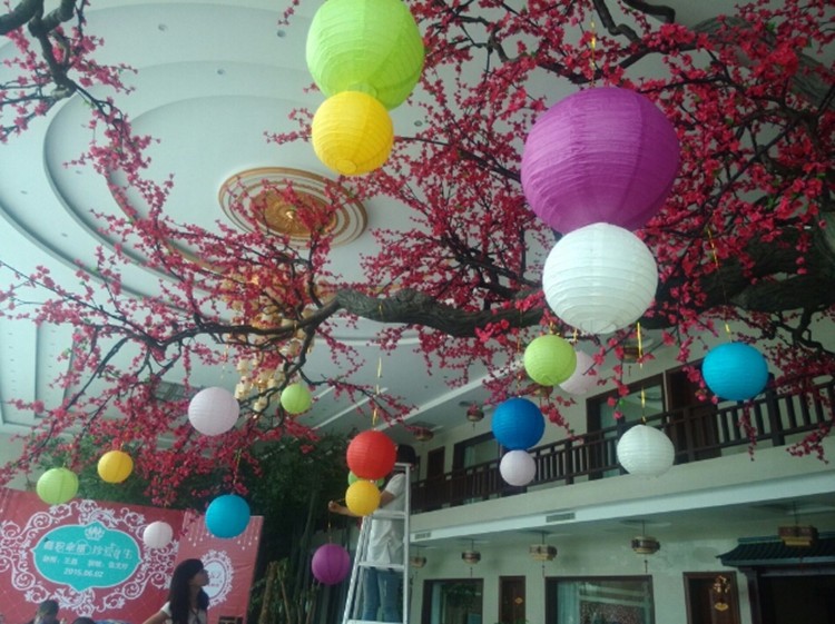 4-6-8-10-12-14-16-20 Inch White Round Chinese Paper Lantern for Wedding Birthday Party Decoration Bedroom Hanging Paper Balls