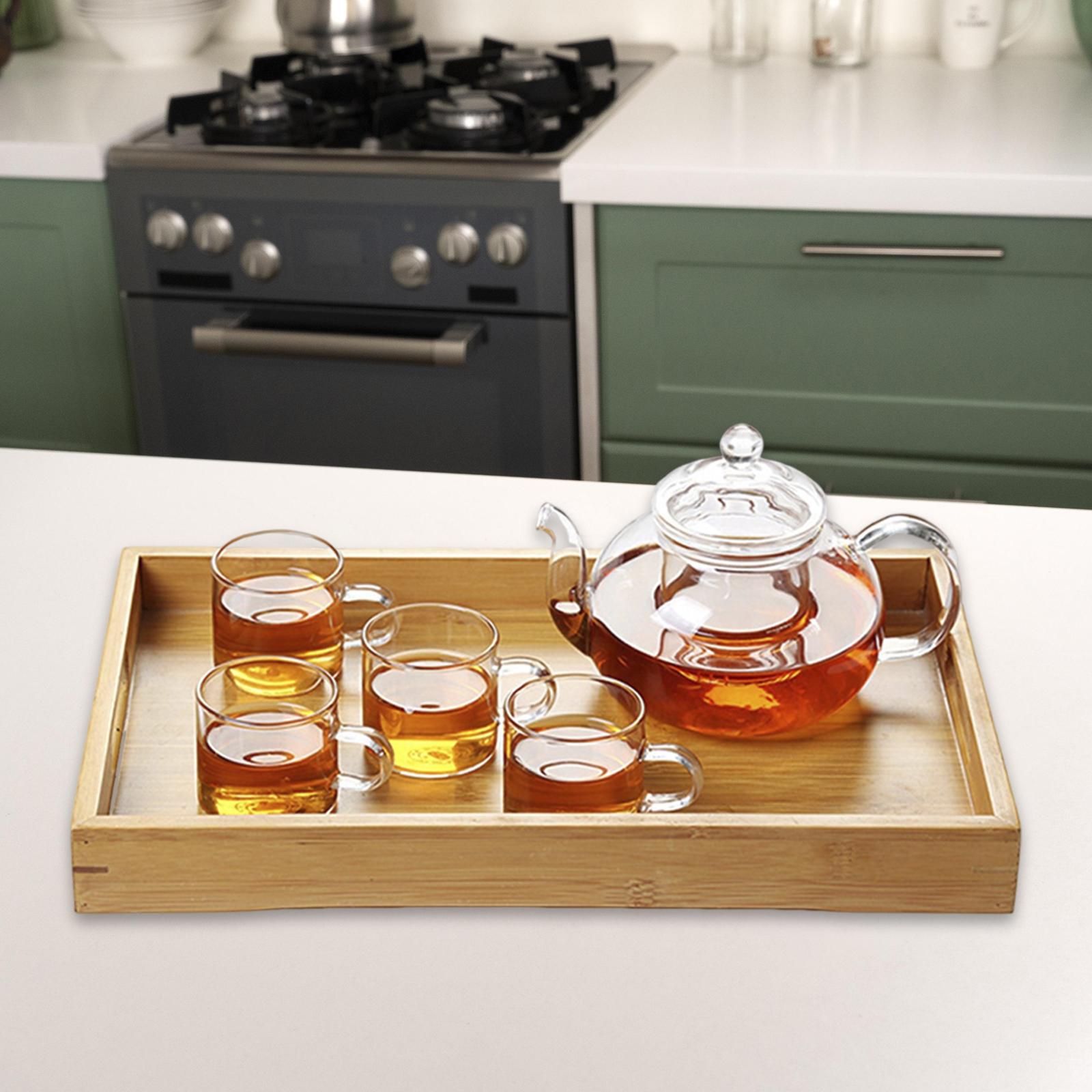 Wood Serving Tray Rectangle Modern Housewarming gifts table Food Platter for Afternoon Tea Table Dessert Dinner Party