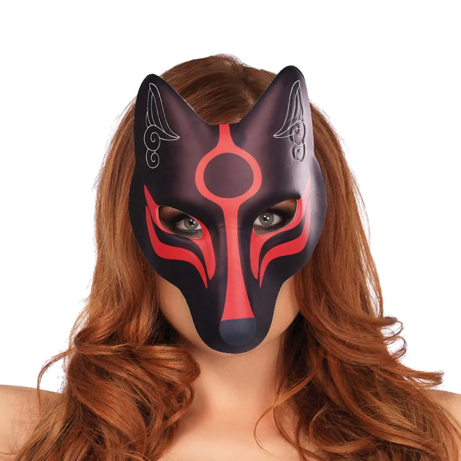 Anime Fox Mask Halloween Face Mask for Halloween Prom Costume Accessories
