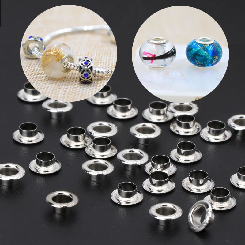2025 New 30Pcs 925 Sterling Silver Smooth Beads Large Hole Beads For Jewelry Making