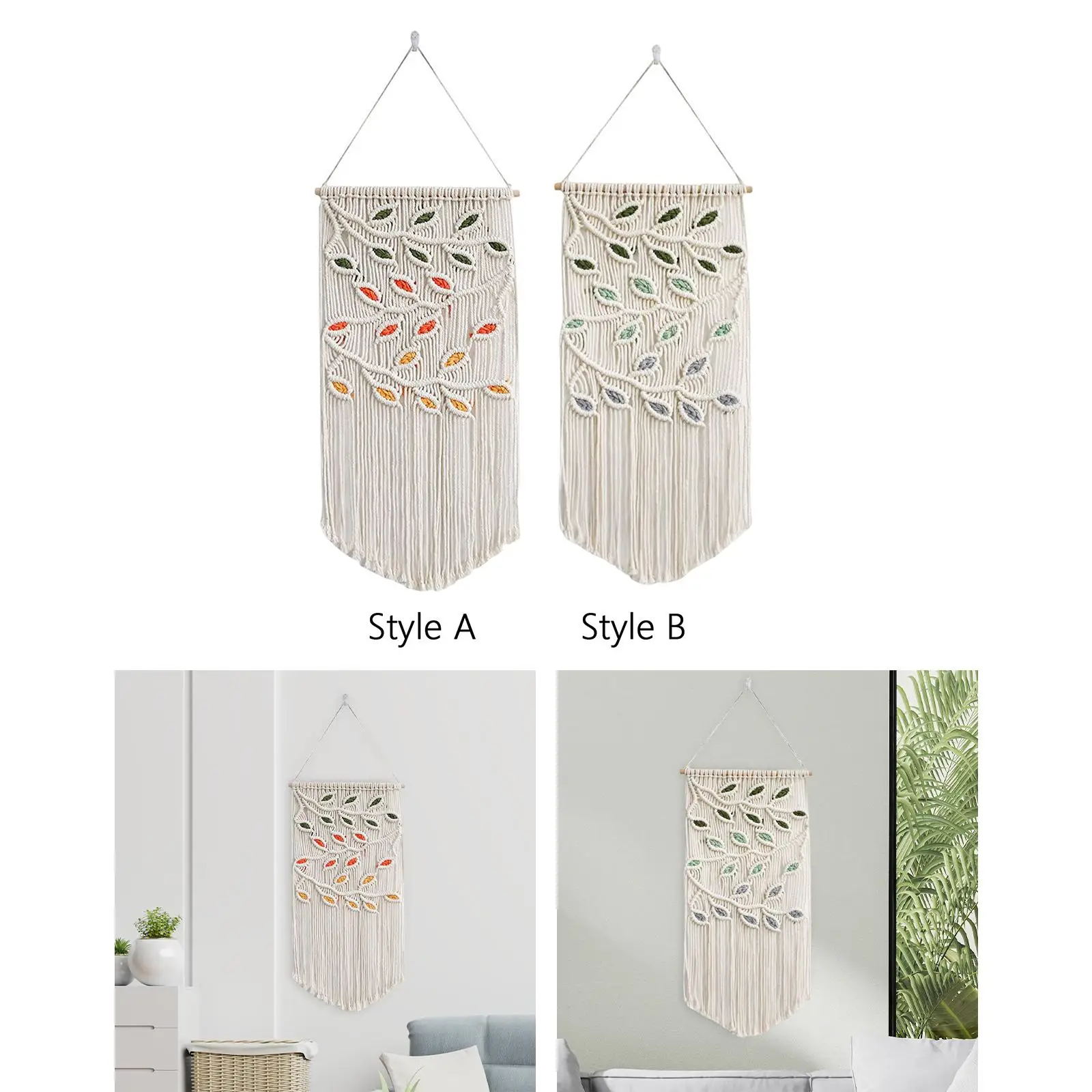 Macrame Wall Hanging Tapestry Boho Tassel Room Divider for Wedding Dorm Room