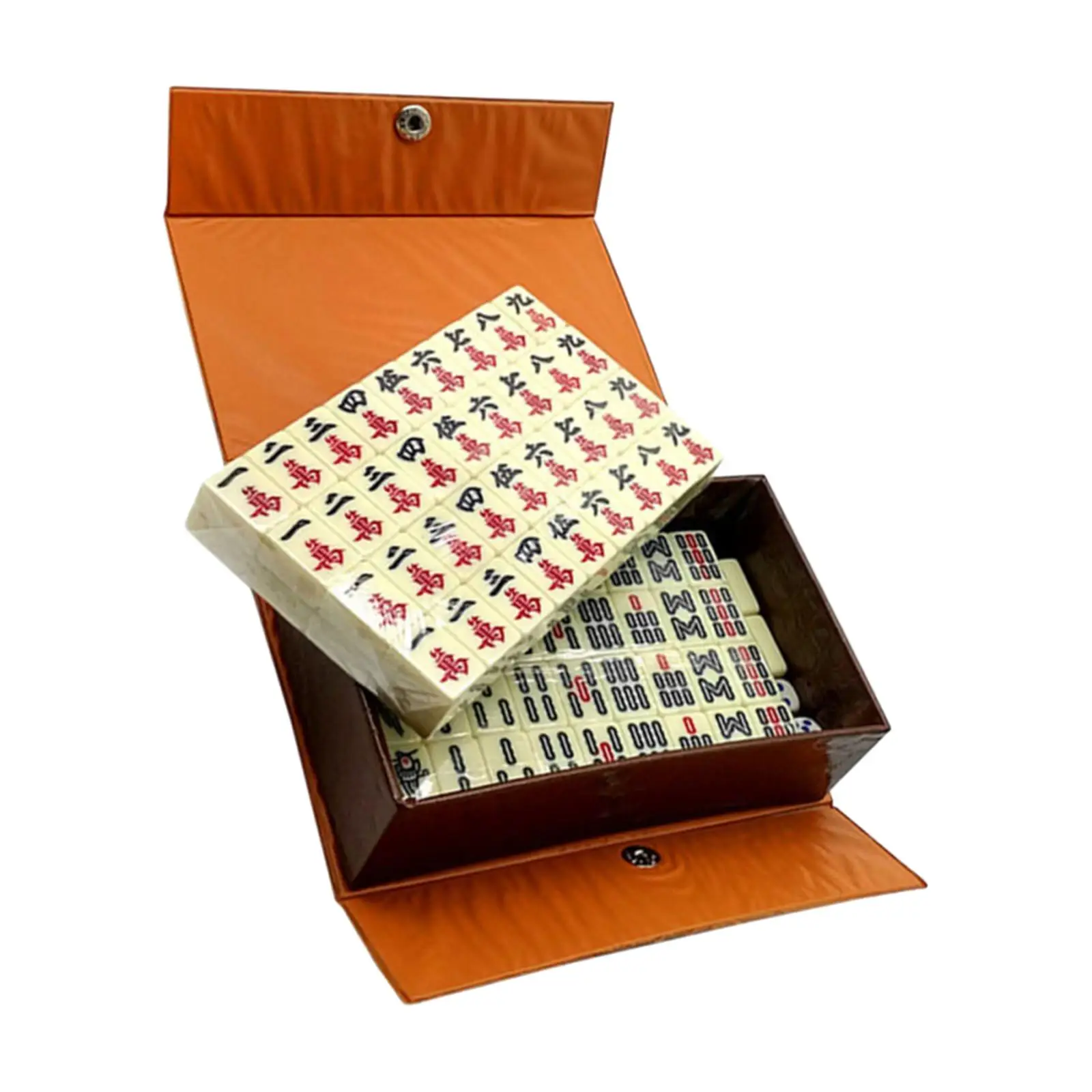 Antique Chinese Mahjong Game Set with Storage Box Traditional Chinese Version Game for Family Leisure