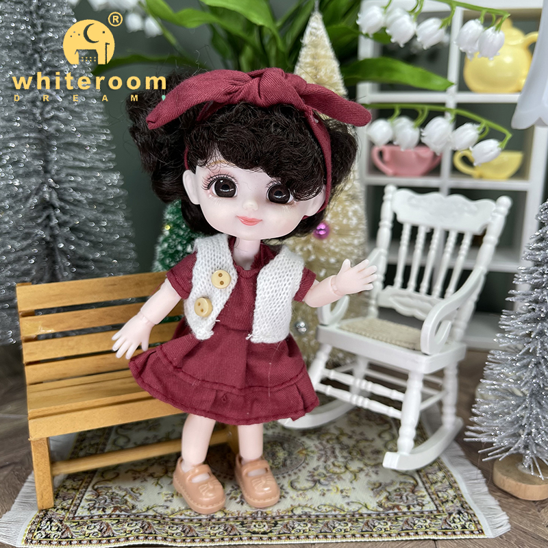Neue Kawaii 1/12 Baby Tasche Puppe 10cm Ob11 Puppen Mit Kleidung Outfit Kleid Überraschung Bjd Puppen Figur Aktion Spielzeug für Mädchen Geschenke – Detail 11