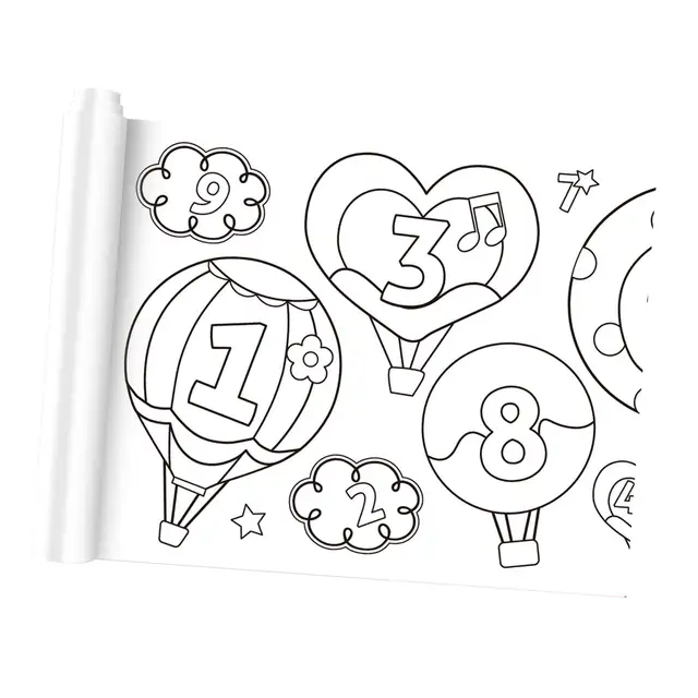 Coloring Posters Birthday Gift 30x300cm Painting DIY Coloring Book Art  Paper Roll Sticky for marker Toddlers Party Boys Girls , sea World