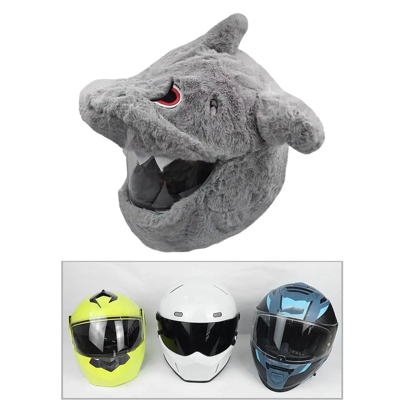 Motorbike Helmet Cover Cute Helmet Accessory Plush Full Face Helmet Protective Cover for Full Helmets Girls and Boys Men