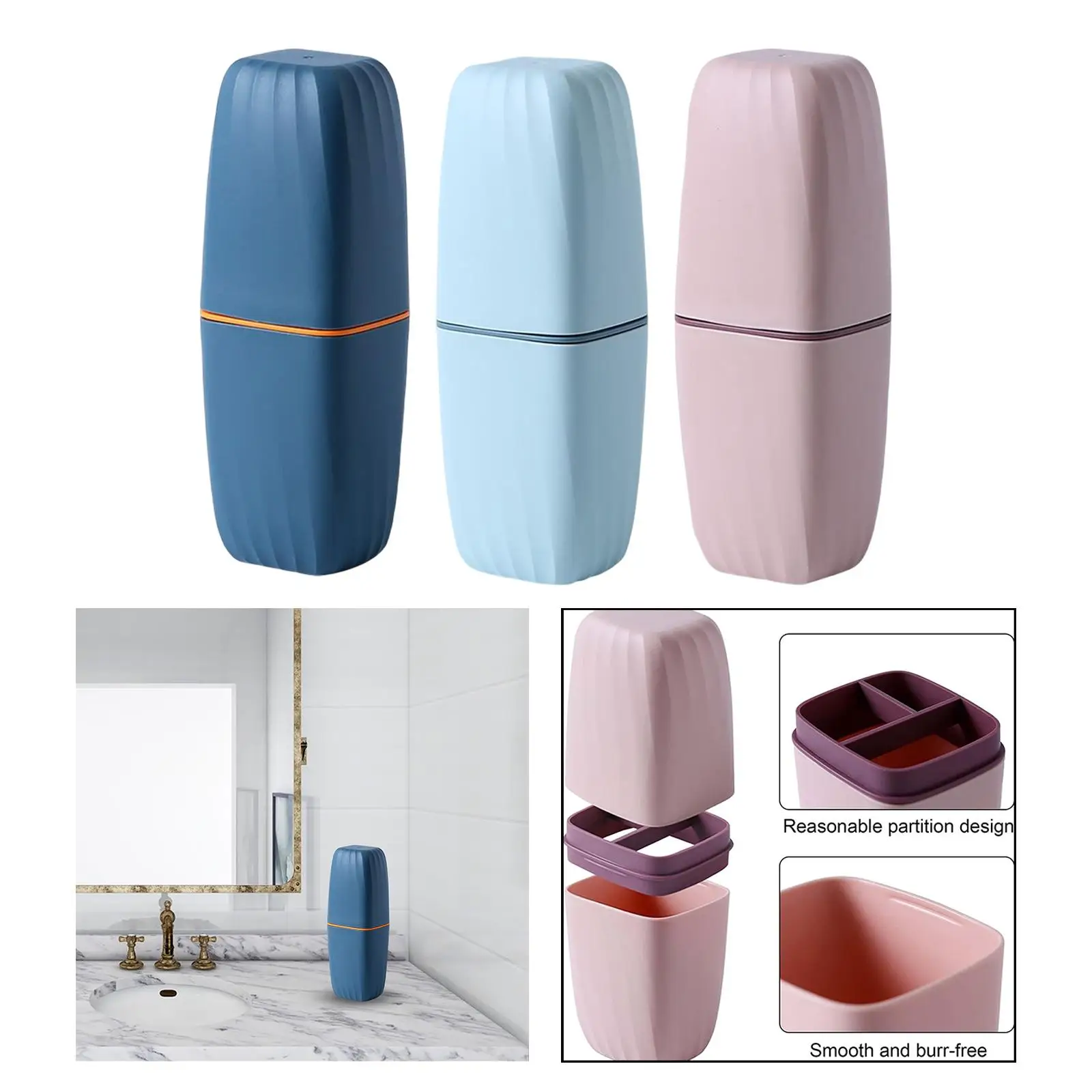Multifunction Travel Toothbrush Holder Reusable Toothbrush Cup Portable Toothbrush Toothpaste Holder Case for Bathroom Camping