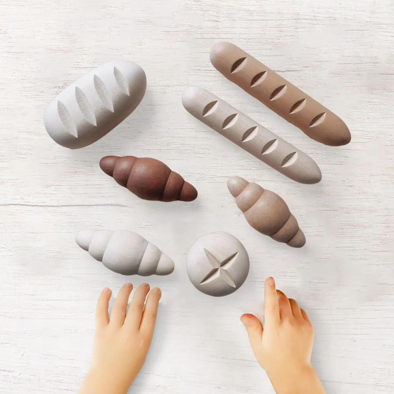 Wooden Food Artificial Bread Model Desktop Decor Decoration Accessories Montessori Toys Fake Bread for Children Kids